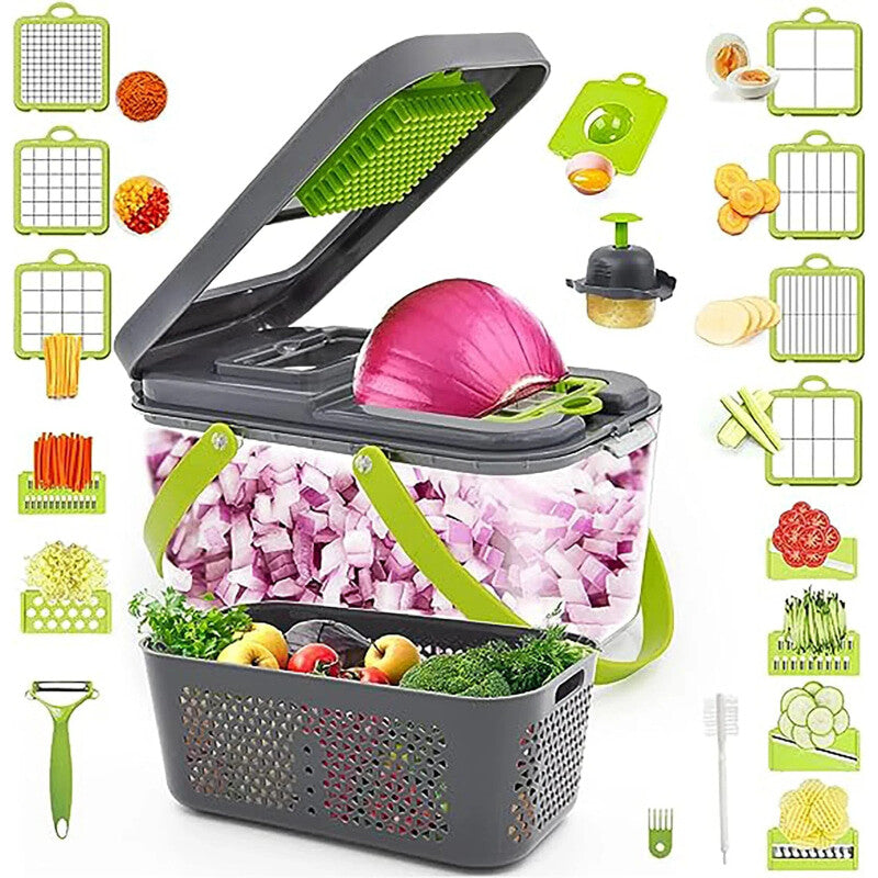 Multifunctional Vegetable Cutter Slicer Chopper with Storage