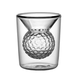 Golf Shaped Double Wall Glass Cup for Drink Shots