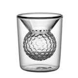 Golf Shaped Double Wall Glass Cup for Drink Shots