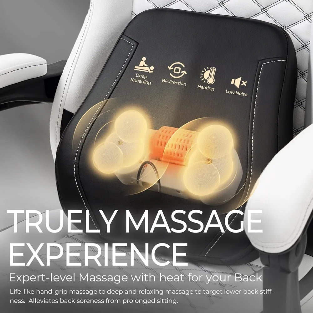 Ergonomic Gaming Heat Massage Lumbar Support Chair