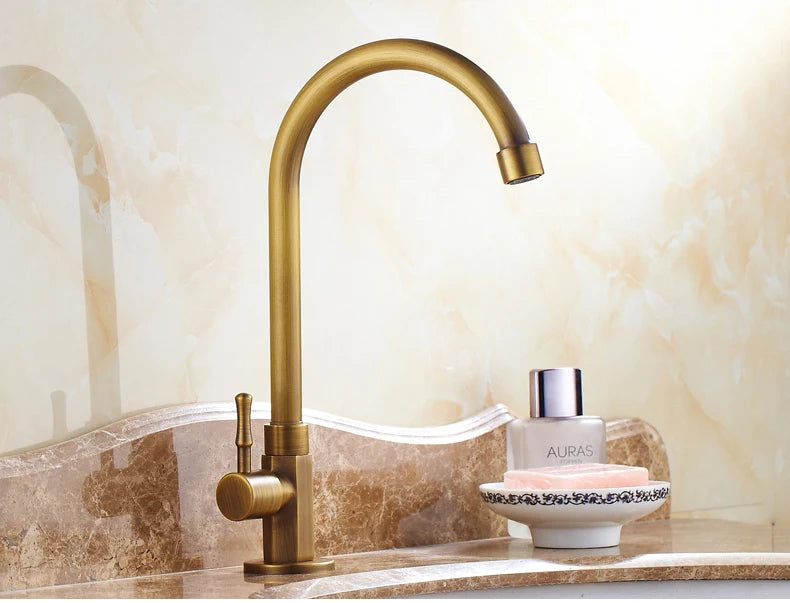 Kitchen Sink Antique 360 Rotation Single Hole Faucet