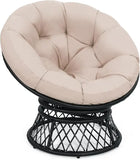 Round 360° Swivel Rattan Thick Cushion Chair