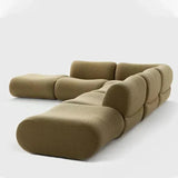 L Shaped Velvet Ottoman Corner Compressed Sofa