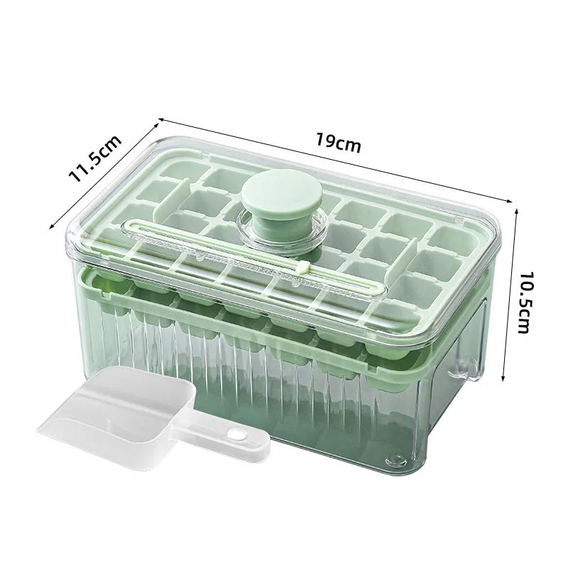 Press Type Ice Cube Tray with Storage Box