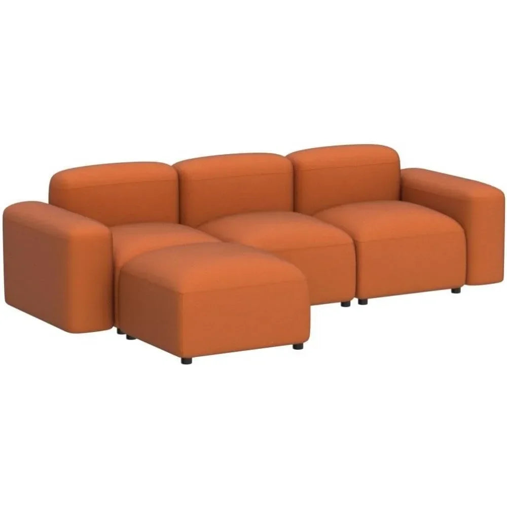 Convertible L Shaped Modern Comfortable Pillows Sofa