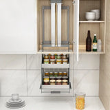 Up Down Pull Down Storage Spice Racks Wall Cabinet
