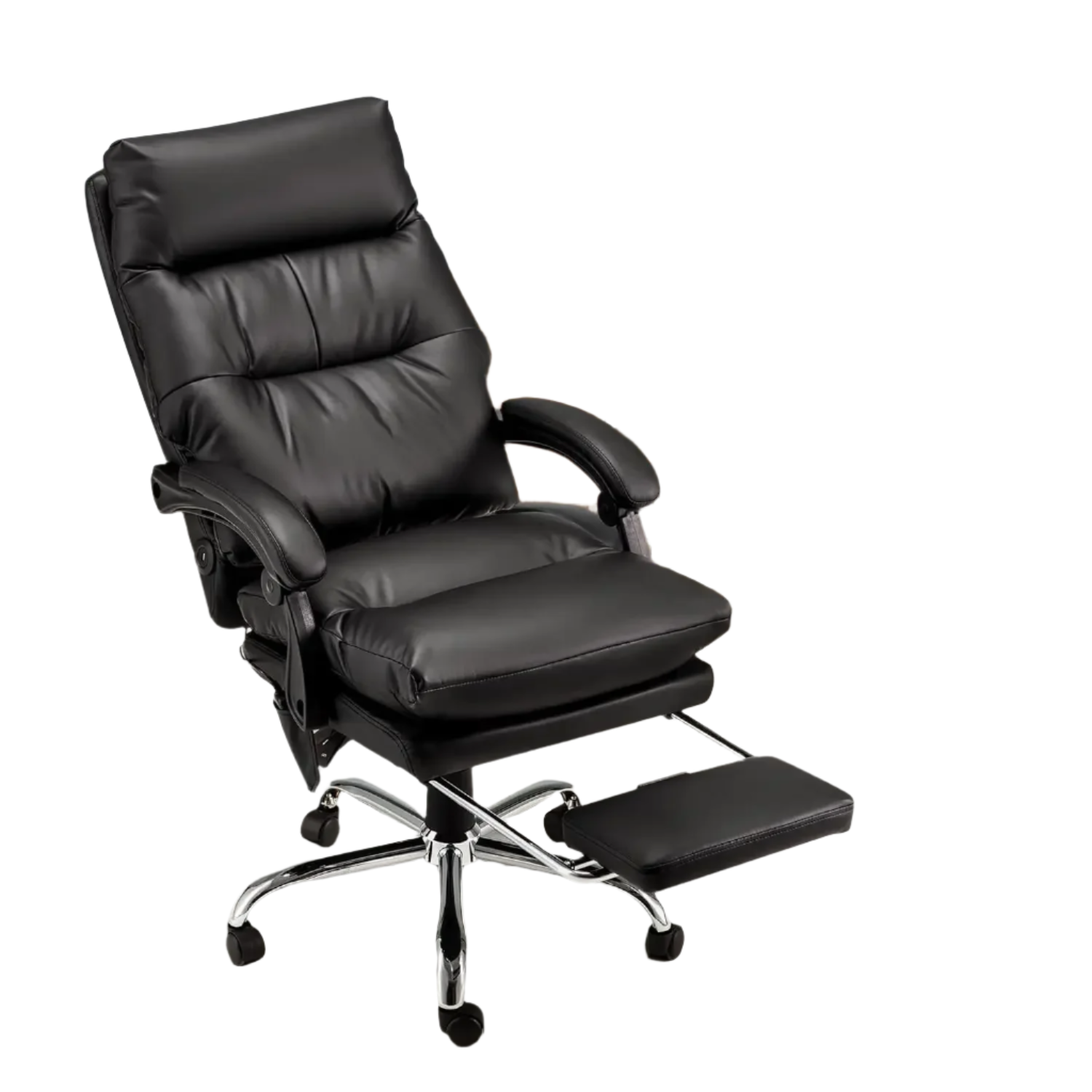 PU Leather Recliner Office USB Massage Footrest Chair