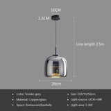 Nordic Glass Smoke Hanging Modern Pendant Lamp