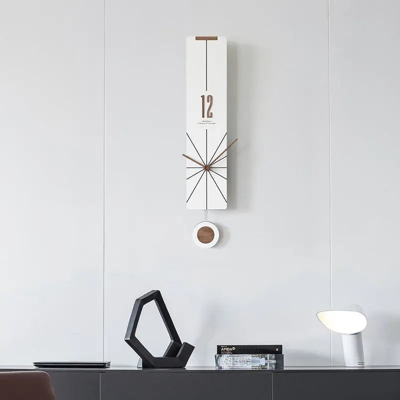 Wall Clock with Large Pendulum Nordic Modern Decoration