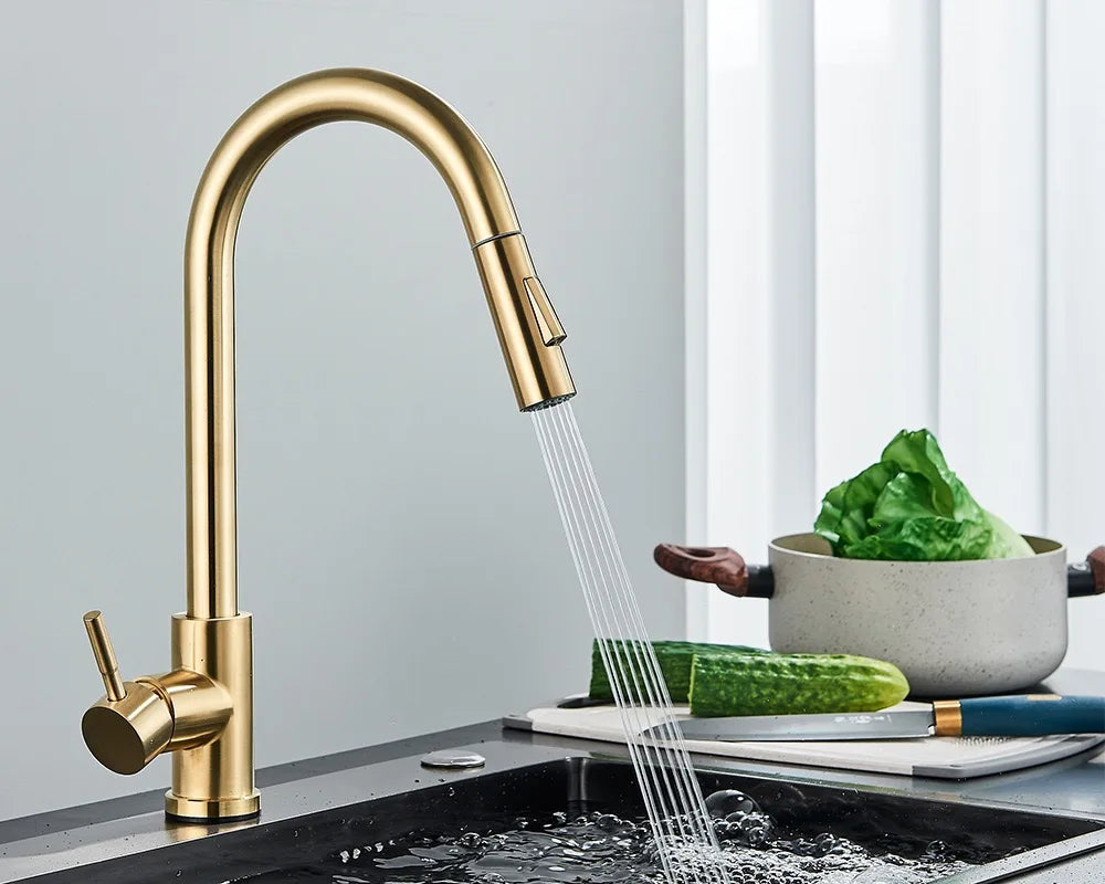 Two Function Single Handle Pull Out Deck Mounted Faucet