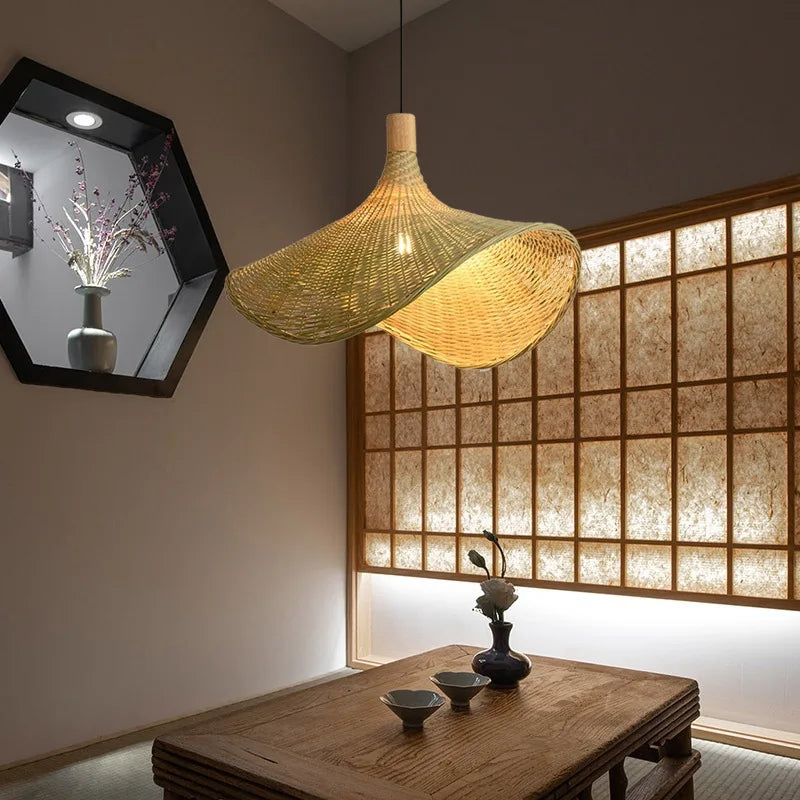 Rattan Bamboo Ceiling Hanging Lamp Pendant Light