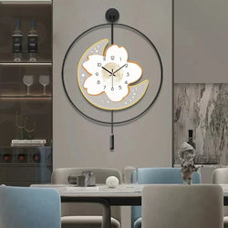 Moon and Flower Artistic Pendulum Wall Clock