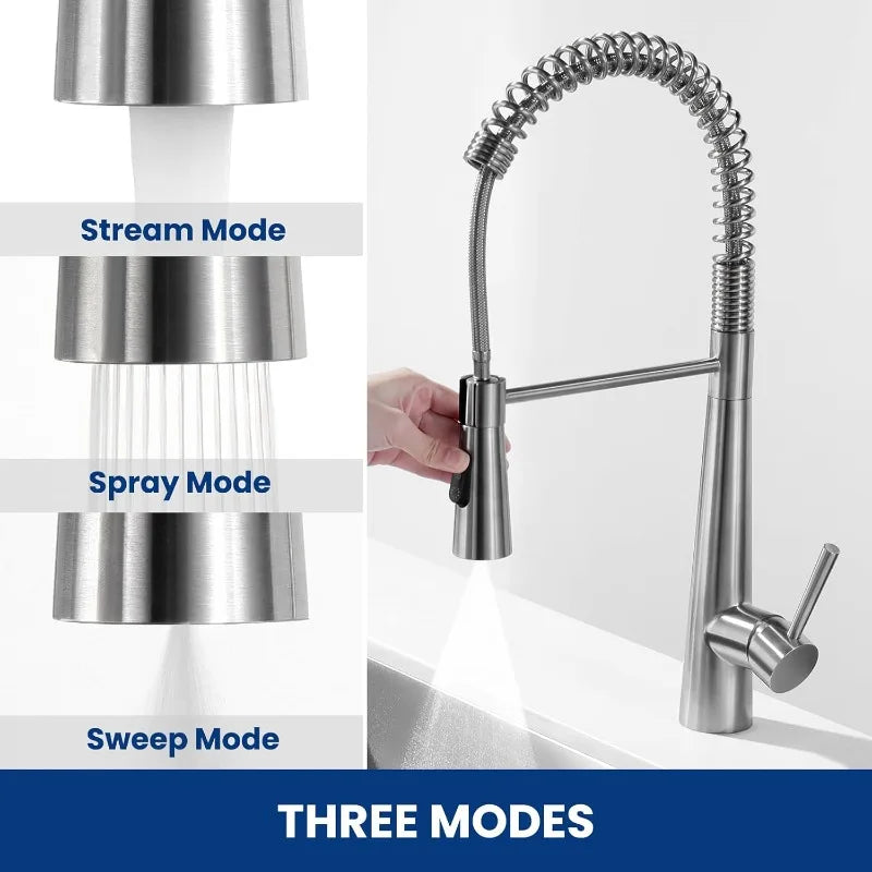 360° Rotation Sprayer Extendable 3 Jet Kitchen Faucet