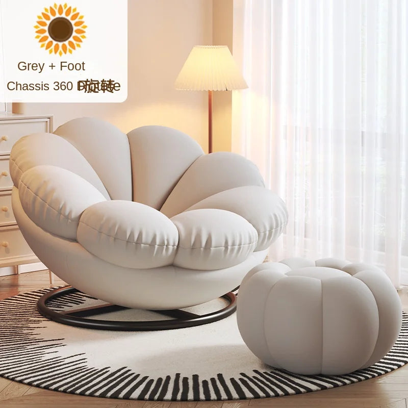 Sunflower Shape Detachable Cushion Swivel Chair