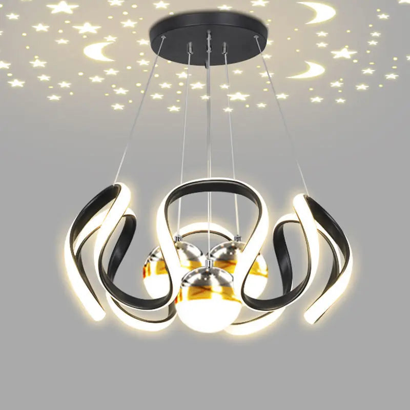 Nordic Abstract LED Bulbs Hanging Pendant Chandelier