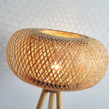 Handmade Bamboo Rattan Tripod Led Floor Lamps