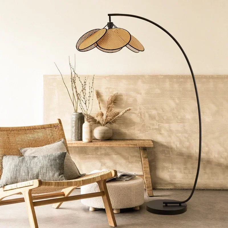 Flower Rattan LED Floor Stand Light Lamp