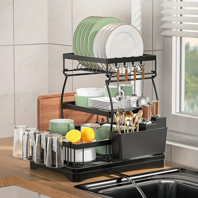 Tiered Detachable Dish Drainer Rack