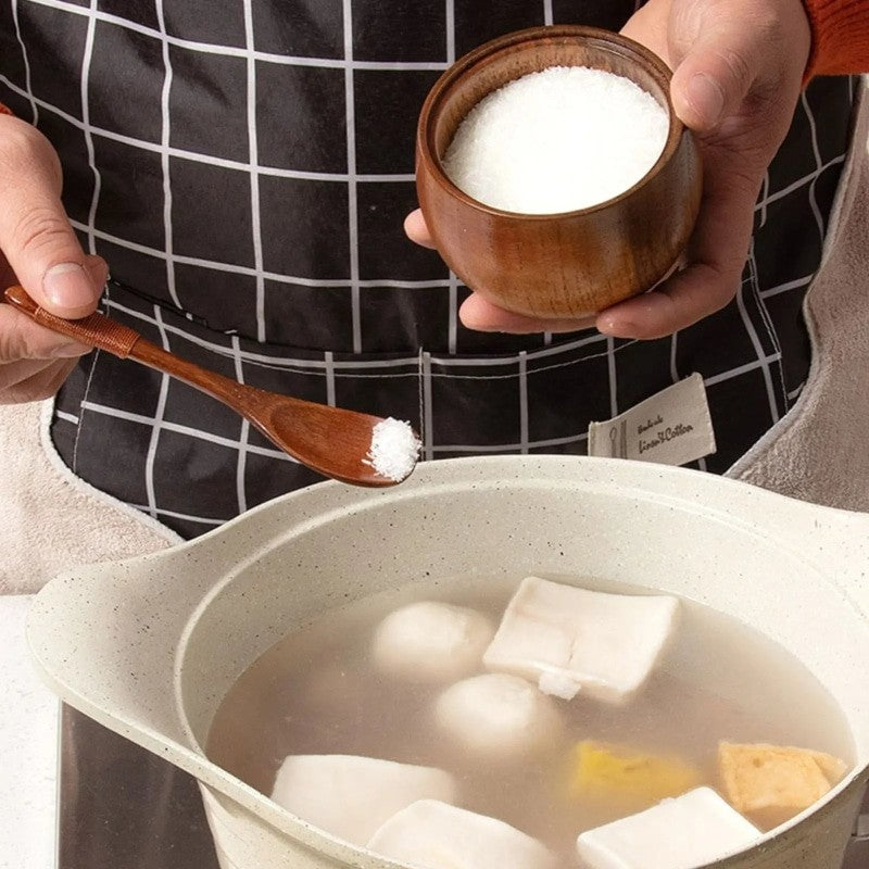 Wooden Container With Lid and Spoon For Seasonings.