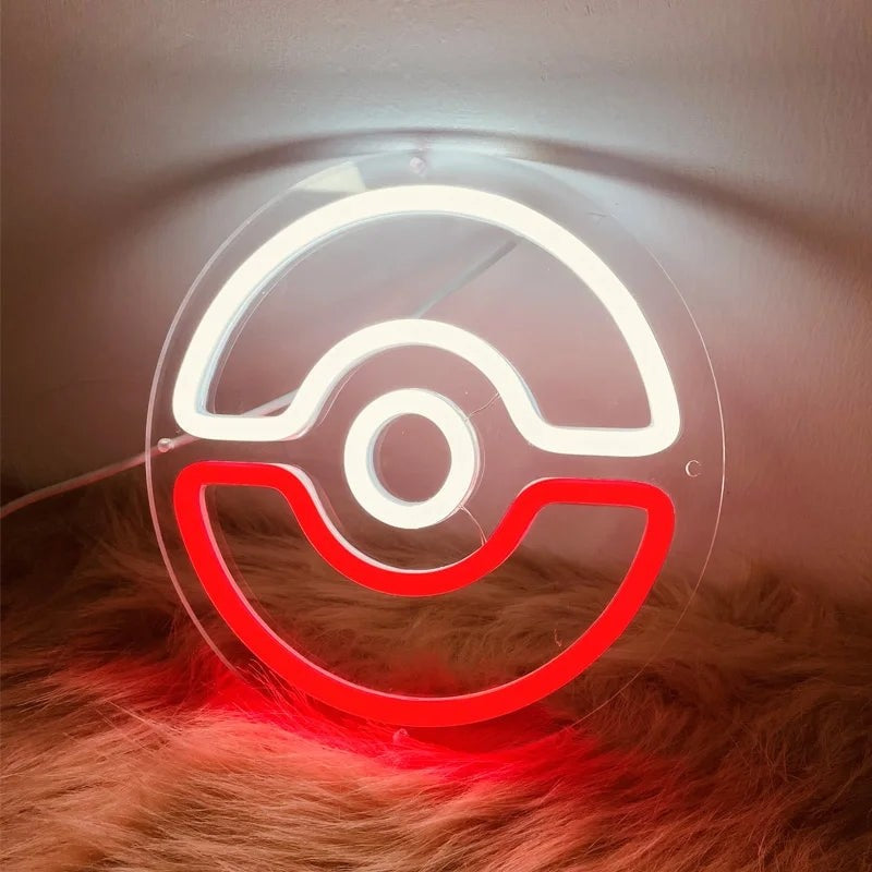 Anime Neon LED Light Pokemon Ball and Games