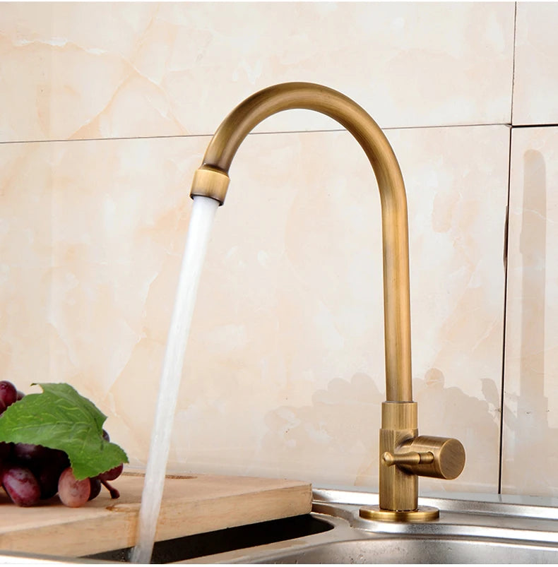 Kitchen Sink Antique 360 Rotation Single Hole Faucet