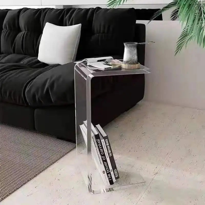 Acrylic Clear Side Rectangle  C Shape End Table