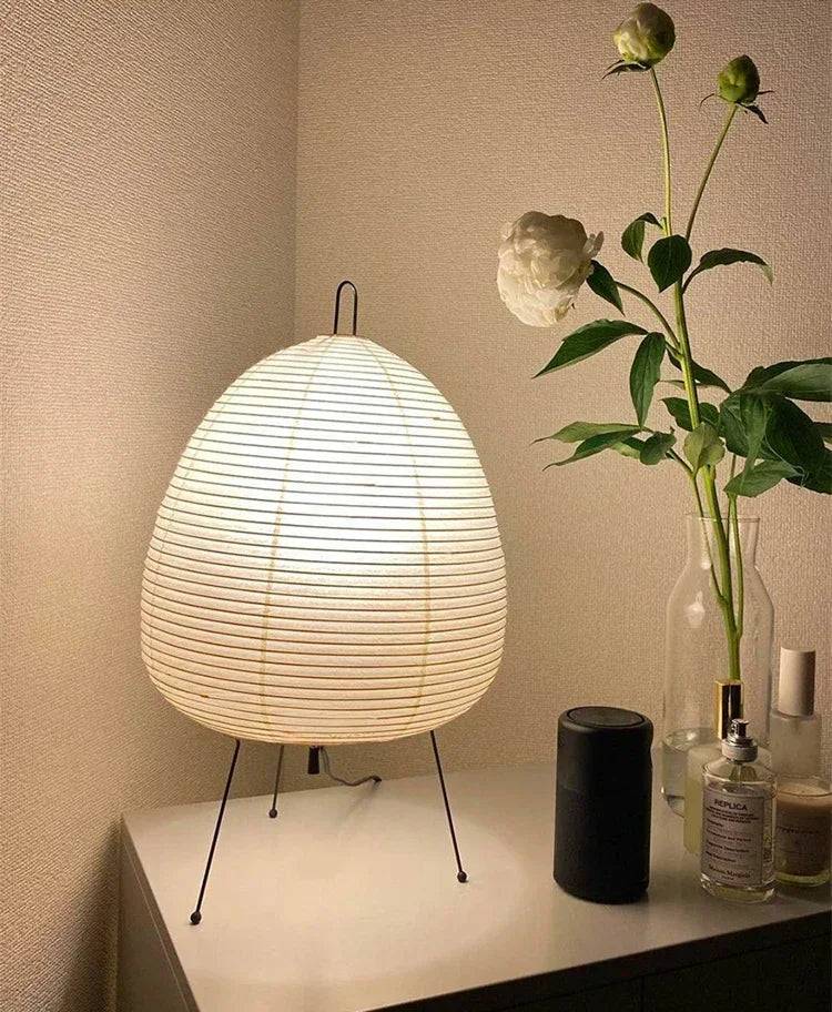 Japanese Paper Standing Light Button Switch Lamp