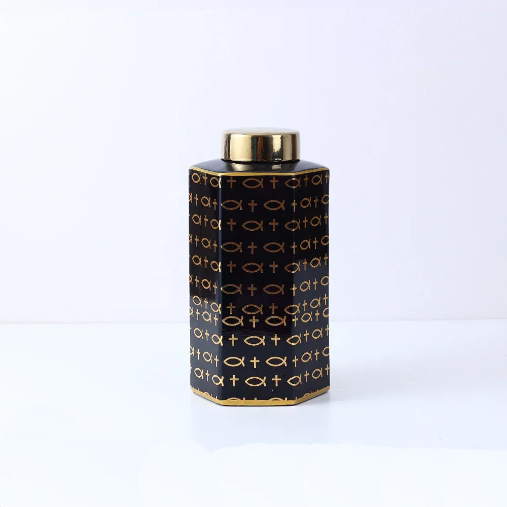 Hexagonal Striped Grid Pot Modern Minimalist Vase