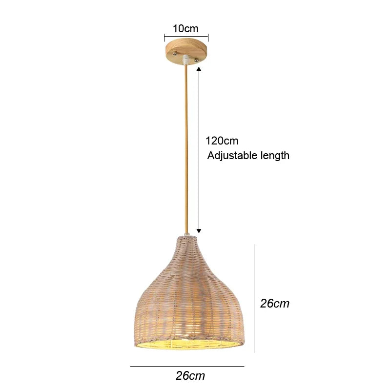 Rattan Bamboo Ceiling Hanging Lamp Pendant Light
