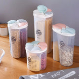 Sealed Transparent Organizers for Grains, Kitchen Supplies.