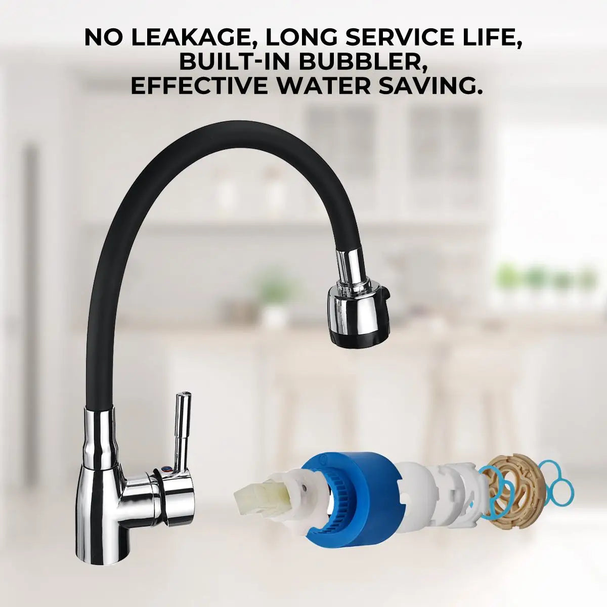 360 Rotating Kitchen Single Handle Deck Mounted Faucet