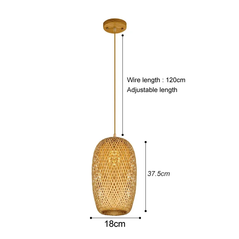Rattan Bamboo Ceiling Hanging Lamp Pendant Light