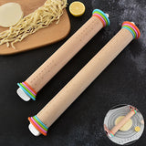 Adjustable Wood Rolling Pin with Removable Rings