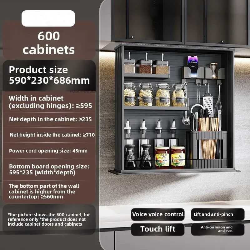 Touch Lift Wall Modern Kitchen Storage Organizer Cabinet