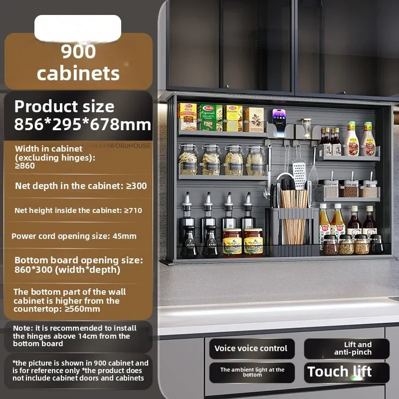 Touch Lift Wall Modern Kitchen Storage Organizer Cabinet