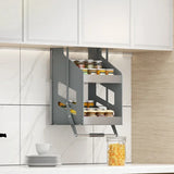 Up Down Pull Down Storage Spice Racks Wall Cabinet