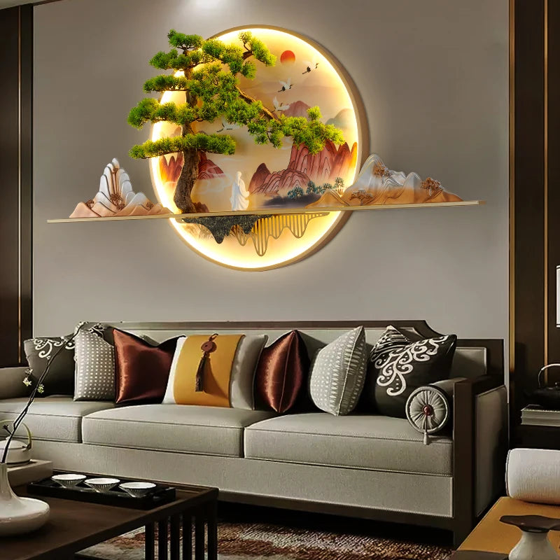 Modern Creative Landscape Mural Picture LED Wall Lamp