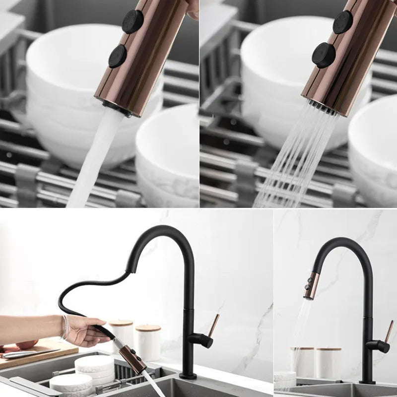 Touch Pull Out Sensor Water Tap Rotate Faucet