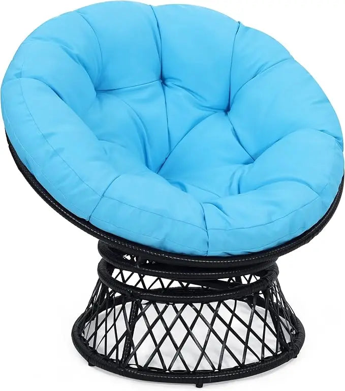 Round 360° Swivel Rattan Thick Cushion Chair