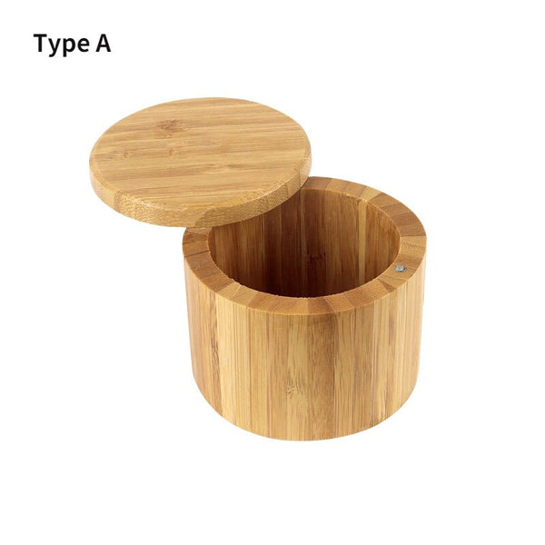 Bamboo Wooden Round Spice Jar