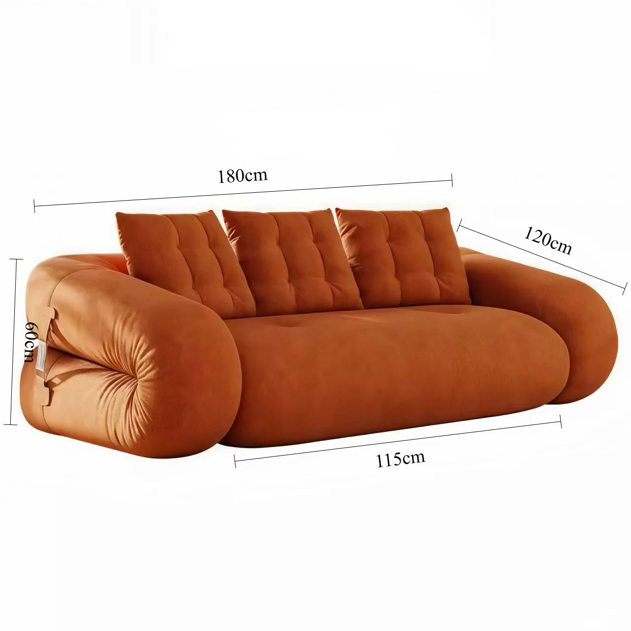 Compressed Folding Double Sleep Rounded Armrest Sofa