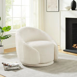 Leisure Upholstered Round Accent Arm Swivel Chair