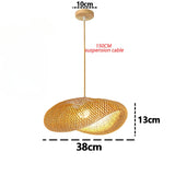 Bamboo Chandelier Pendant Lamp Hanging Wood Ceiling Light