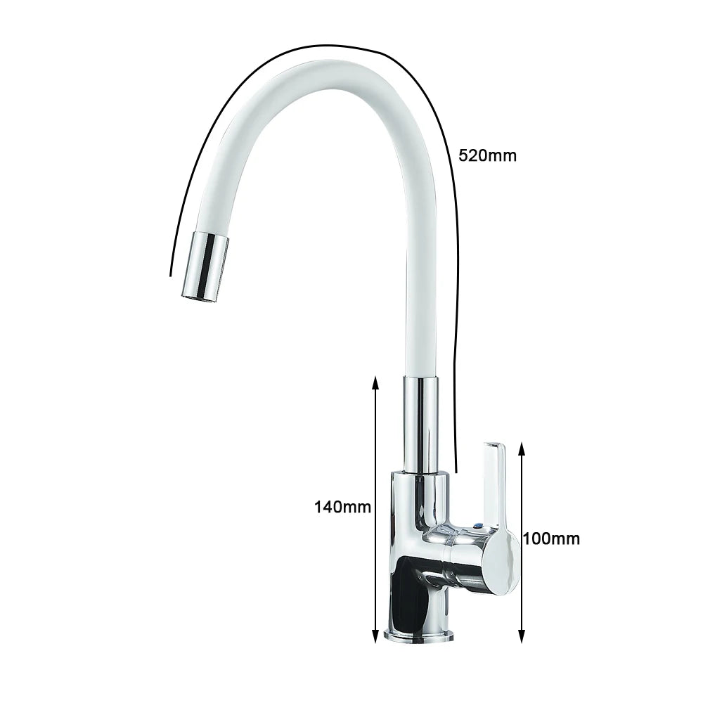 Silica Gel Rotating Deck Mount Kitchen Sink Faucet