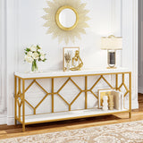 2 Tier Console Storage Open Shelves Behind Couch Table