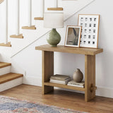 2 Tier Entryway Wood Accent Storage Console Table