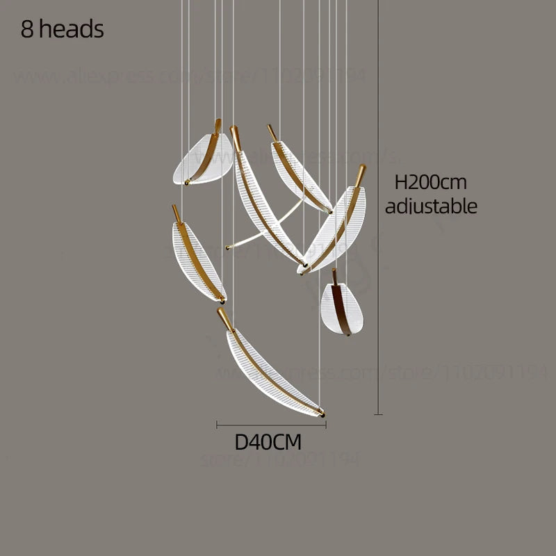 LED Chandelier Modern Spiral  Pendant Light
