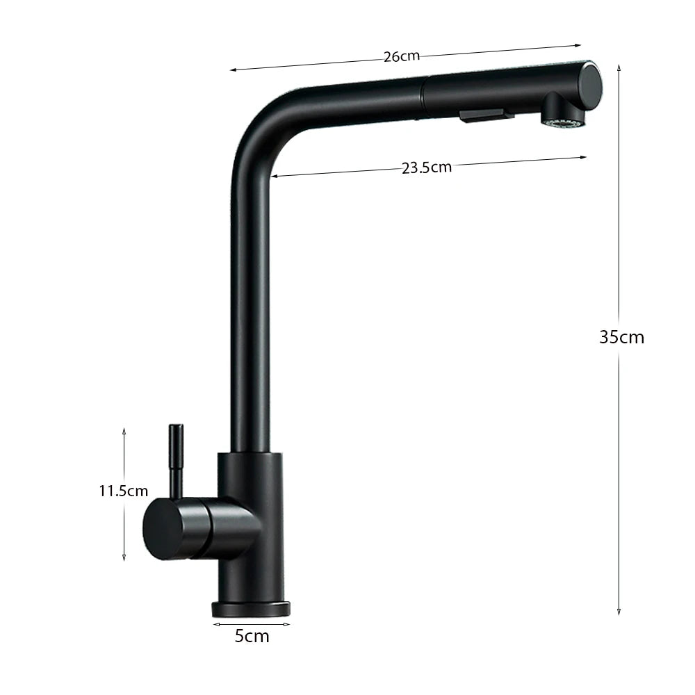 Pull Out Sprayer Nozzle Tap Deck Kitchen Sink Faucet