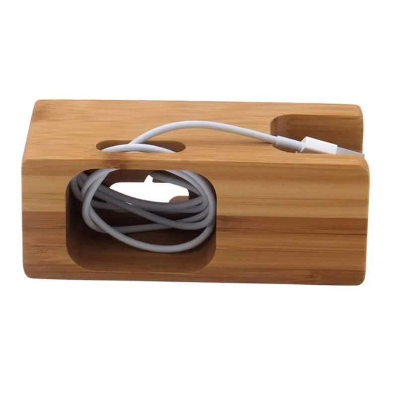 Wooden Charging Base for Apple Watch Phone Holder