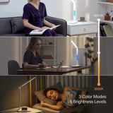 LED Desk Lamp with Alarm Clock and Wireless Charging Station